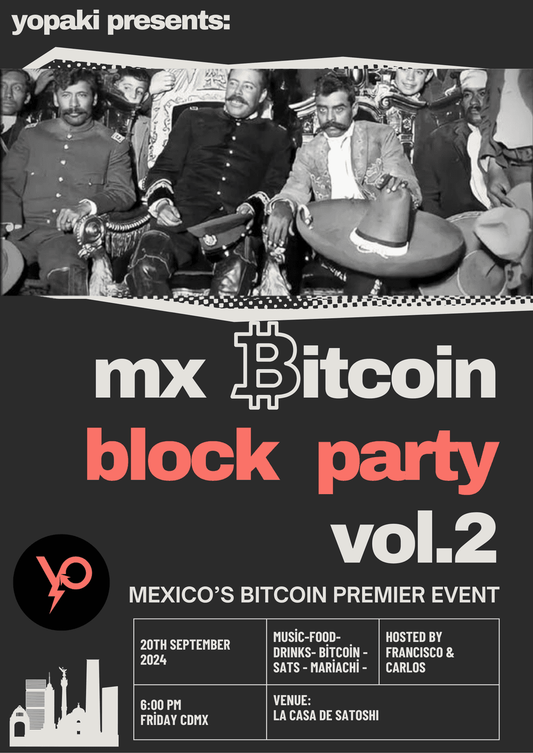 Mexico's Bitcoin Block Party 2024 poster